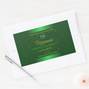 Shimmery Green Product Label Soft Glitter Add Logo