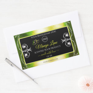 Shimmery Green Product Labels Logo Jewels Black