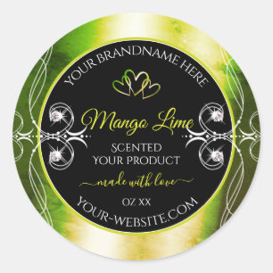 Shimmery Green Yellow Product Labels Jewels Black
