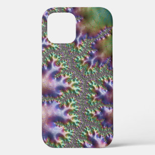 Shimmery Iridescent Pearl Mountain Terrain Fractal iPhone 12 Case