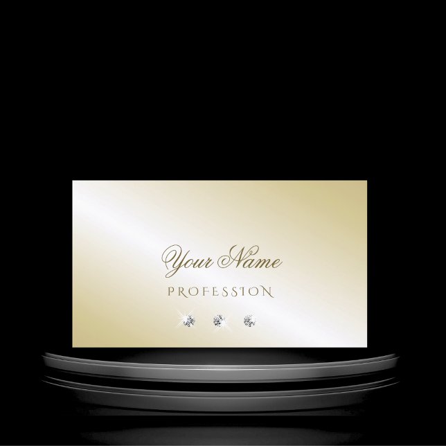 Shimmery Light Golden Sparkling Diamonds Luxurious Business Card (Creator Uploaded)