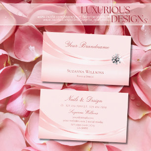 Shimmery Pastel Pink with Sparkle Diamond Stylish Business Card