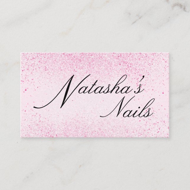 Shimmery Pink Glitter Dust Business Card (Front)