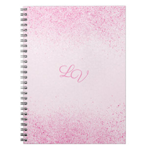 Shimmery Pink Glitter Dust Spiral Photo Notebook