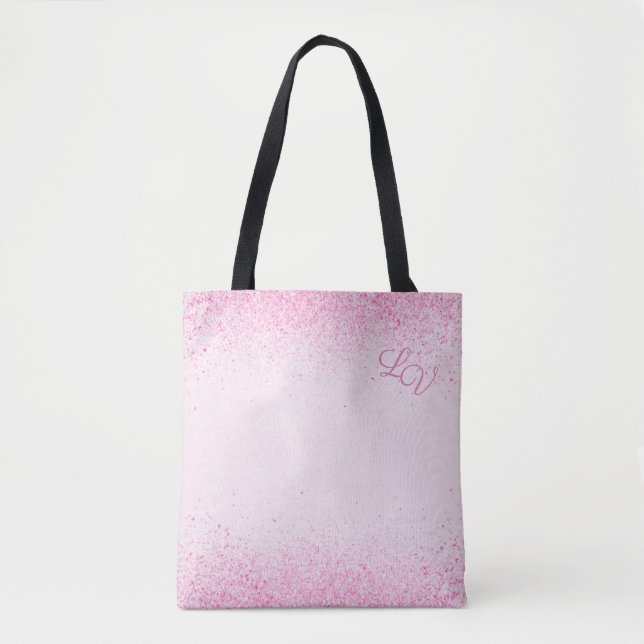 Shimmery Pink Glitter Dust Tote Bag (Front)