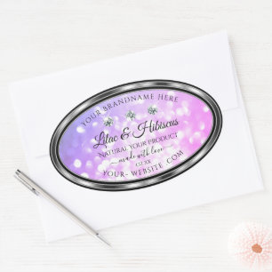 Shimmery Pink Purple Glitter Product Labels Jewels