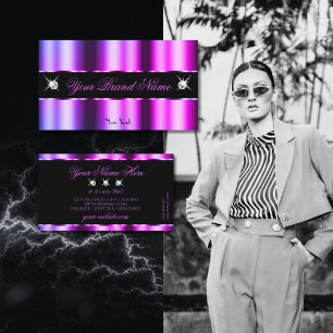 Shimmery Pink Purple Ombre on Black Sparkle Jewels Business Card