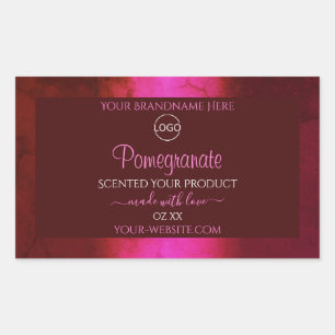 Shimmery Pink Red Marble Product Labels with Logo