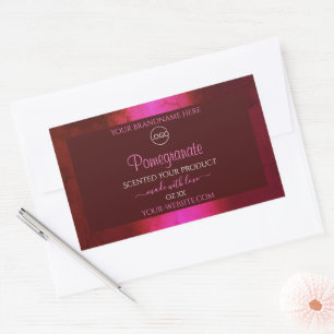 Shimmery Pink Red Marble Product Labels with Logo