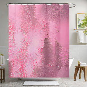 Shimmery Pink Sequin Shower Curtains Chic Style 