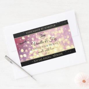 Shimmery Purple Gold Glitter Logo Product Labels
