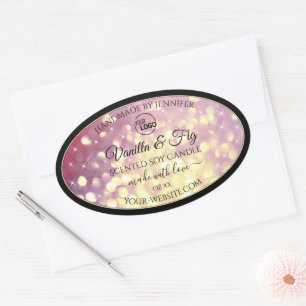 Shimmery Purple Gold Glitter Logo Product Labels
