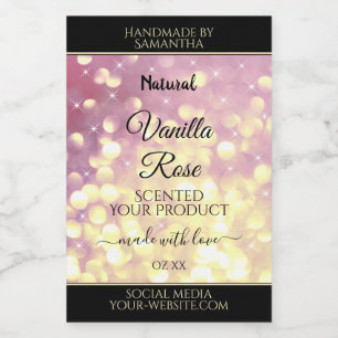 Shimmery Purple Gold Glitter Sparkle Product Label