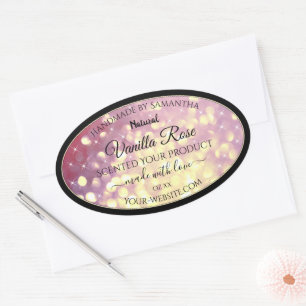 Shimmery Purple Gold Glitter Sparkle Product Label
