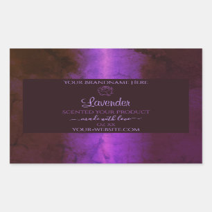 Shimmery Purple Marble Product Labels Rose Flower
