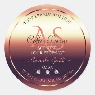 Shimmery Red Brown Product Labels Jewels Initials
