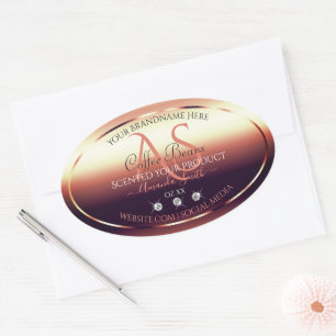 Shimmery Red Brown Product Labels Jewels Initials