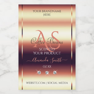 Shimmery Red Brown Product Labels Jewels Initials