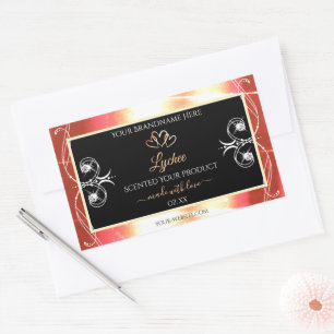 Shimmery Rose Gold Black Diamonds Product Labels