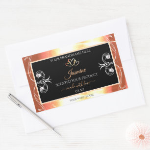 Shimmery Salmon Cream Product Labels Jewels Black