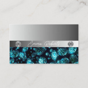 Shimmery Silver Sparkle Glitter Diamonds  Business Card
