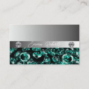 Shimmery Silver Sparkle Glitter Diamonds  Business Card