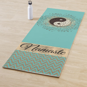 Shimmery Yin Yang Chevron Yoga Mat