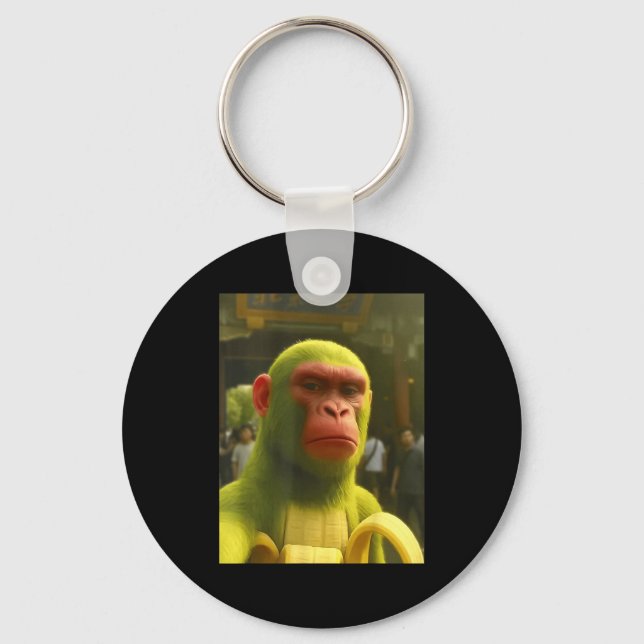 Shimpanzini bananini monkey meme italian brainrot  key ring (Front)