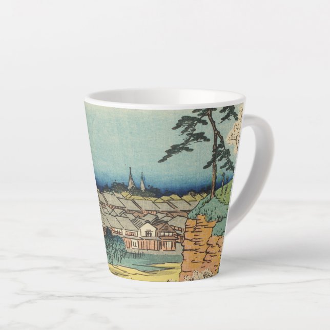 Shinagawa, Japan: Vintage Japanese Woodblock Art Latte Mug (Right Angle)
