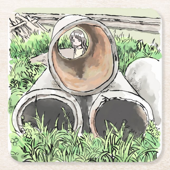 Shinayaji Square Paper Coaster (Front)