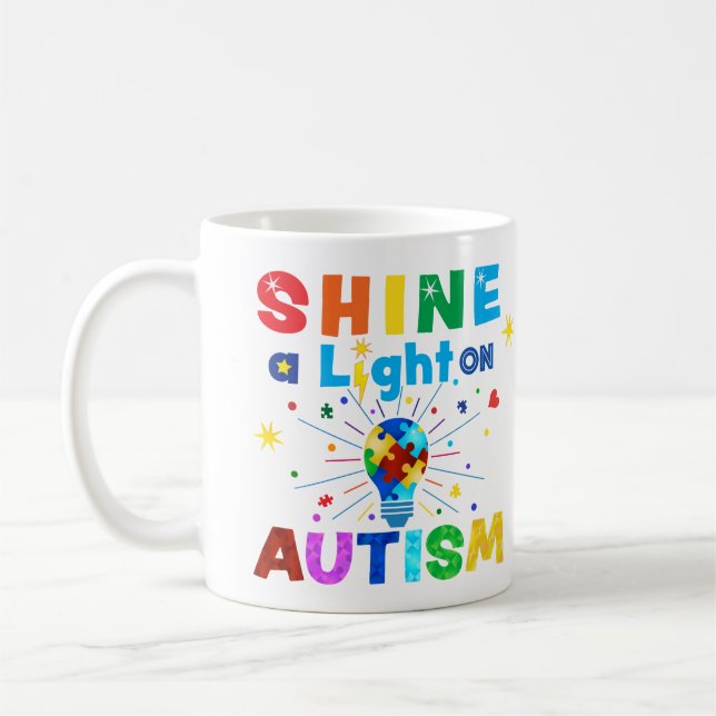 SHINE a Light on AUTISM Coffee Mug (Left)