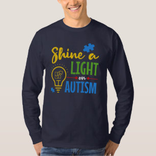 Shine A Light on Autism Dad Awareness Birthday T-Shirt