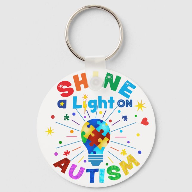 SHINE a Light on AUTISM Key Ring (Front)