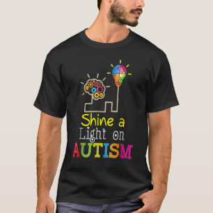 Shine A Light On Autism  Puzzle Bulb Autism Awaren T-Shirt