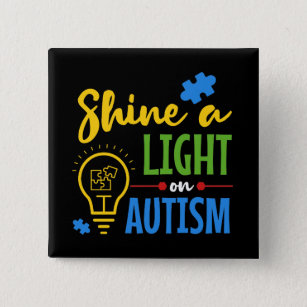 Shine A Light on Autism Puzzle Modern 15 Cm Square Badge
