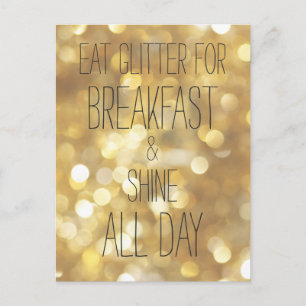 Shine All Day - Gold Sparkles Friendship Quote Postcard
