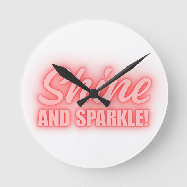 Shine and sparkle  round clock (Front)