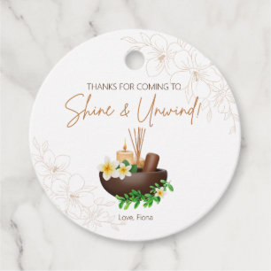 Shine and Unwind Spa Party Favour Tag