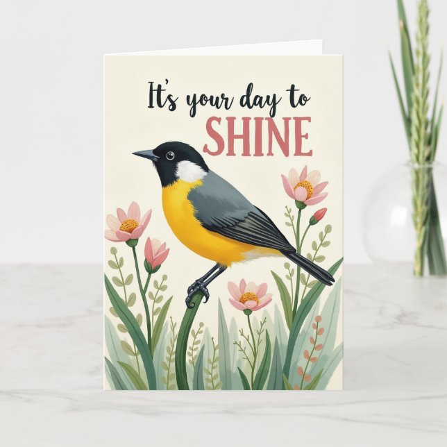 Shine Bird Birthday Card (Front)