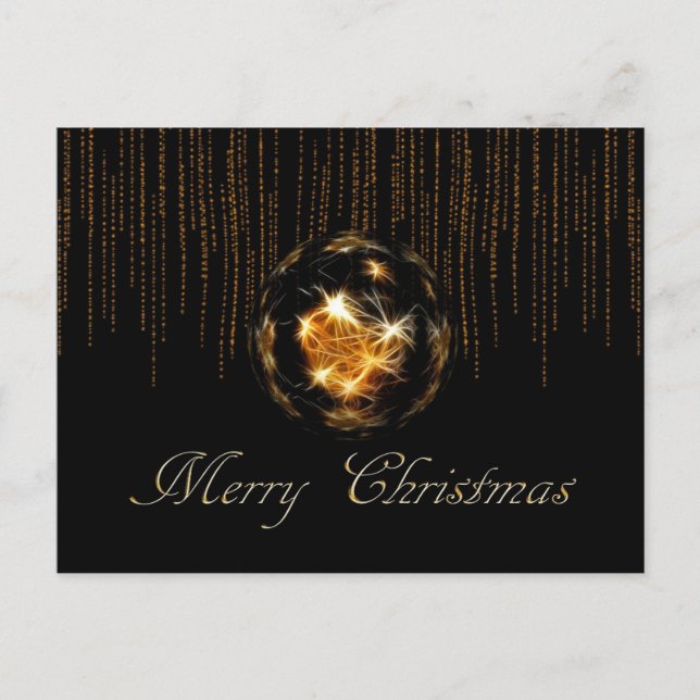 Shine/Bling  Merry Christmas Ball Postcard (Front)