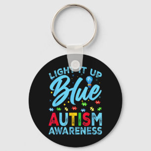 Shine Blue Au Awareness Men Women Kids 1 Key Ring