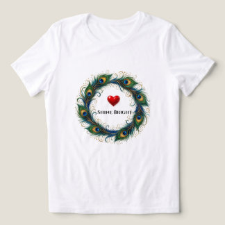 Shine Brigh Peacock Feather Circle  Women T-Shirt Tri-Blend Shirt