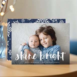 Shine Bright Full Photo Hanukkah Holiday Card