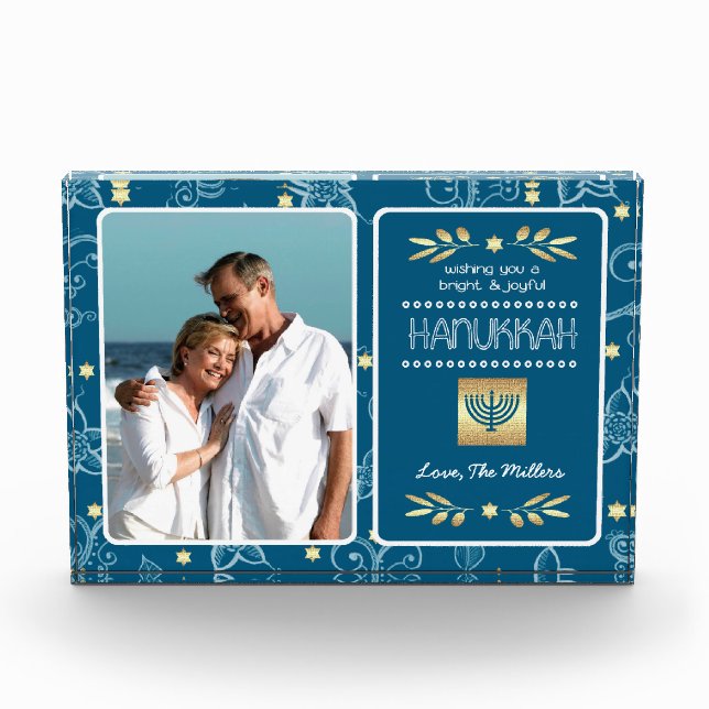 Shine & Bright Hanukkah Custom Photo Block (Front)