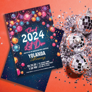 Shine Bright Last Disco Themed Graduation Party Invitation