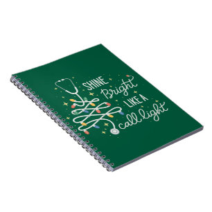 Shine Bright Like A Call Night Nurse Christmas Fun Notebook