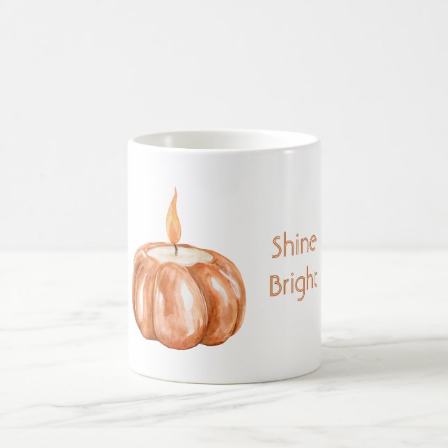 Shine Bright Pumpkin Candle Coffee Mug (Center)