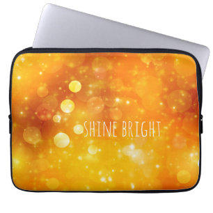 Shine Bright Quote with Sparkle Design Laptop Sleeve