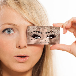 Shine Bright with Makeup Eyebrow Lashes Glitter Business Card