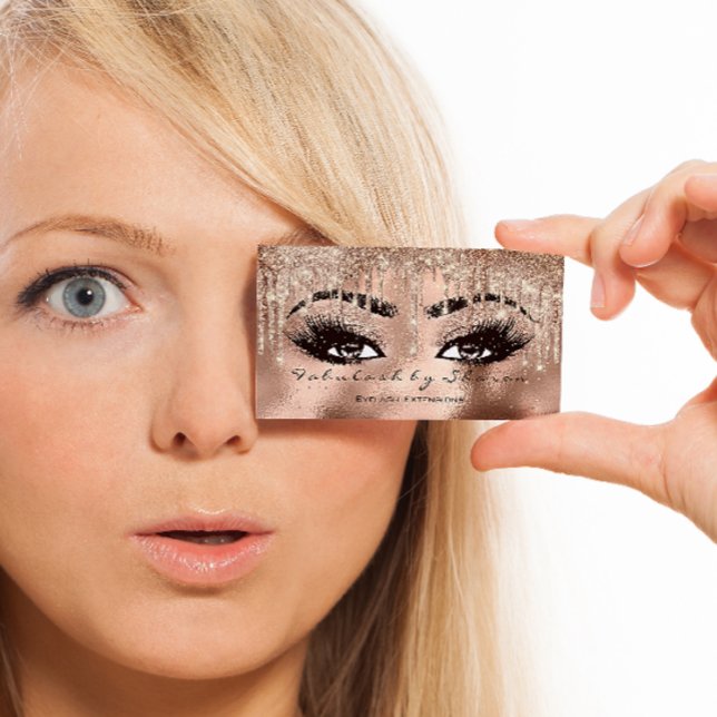 Shine Bright with Makeup Eyebrow Lashes Glitter  Business Card (Creator Uploaded)